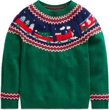 Kids Christmas Train Fair Isle Sweater