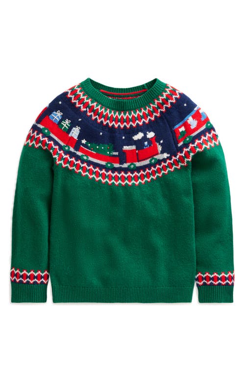 MINI BODEN MINI BODEN KIDS' CHRISTMAS TRAIN FAIR ISLE SWEATER 