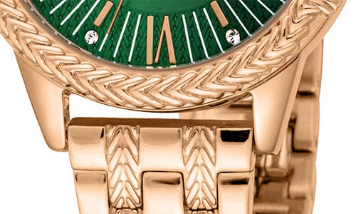 Roberto Cavalli Textured Crystal Bracelet Watch, 30mm In Rose Gold