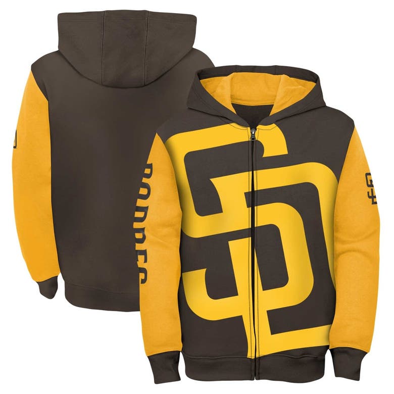 Shop Outerstuff Youth Fanatics Branded Brown/gold San Diego Padres Postcard Full-zip Hoodie Jacket