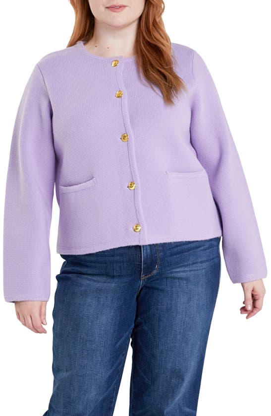 Shop English Factory Pocket Cardigan In Lilac