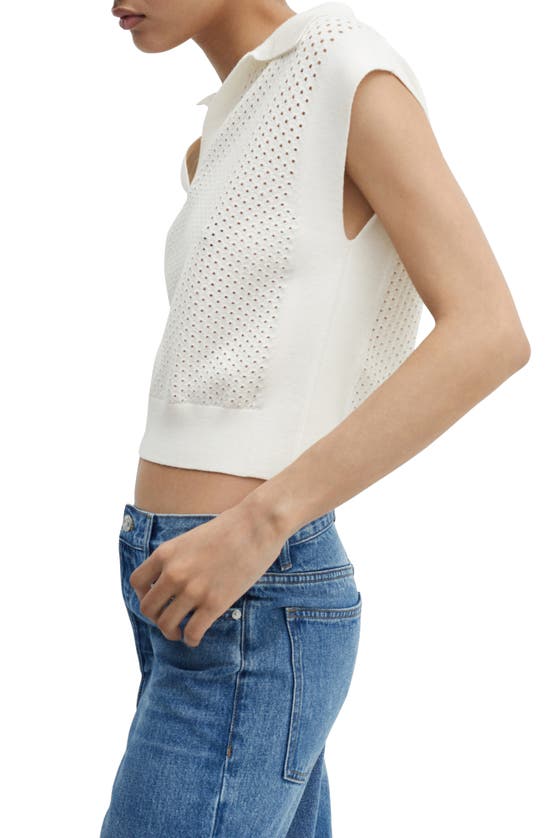 MANGO MANGO OPENWORK SLEEVELESS SWEATER 