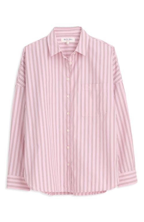 Shop Alex Mill Jo Stripe Cotton Button-up Shirt In Pink Stripe