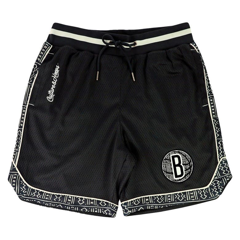 Shop Two Hype Unisex Nba X   Black Brooklyn Nets Culture & Hoops Double Mesh Shorts