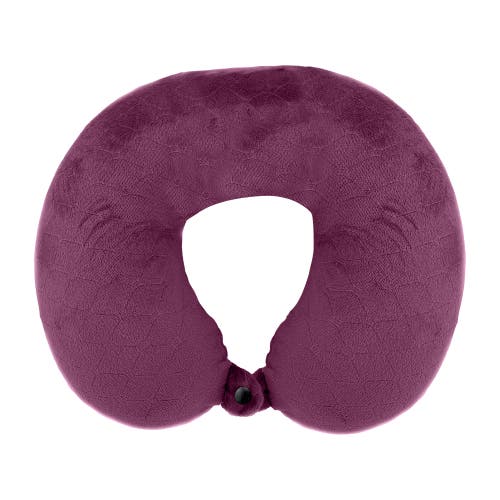Pursonic Memory Foam Travel Pillow With Sleep Mask In Purple
