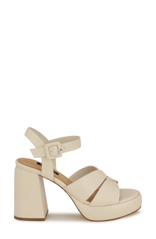 Shop Nine West Jalissa Ankle Strap Platform Sandal In Ivory