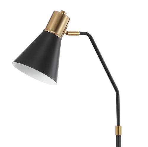 Jonathan Y Apollo Modern Metal Led Task Floor Lamp In Black/brass Gold