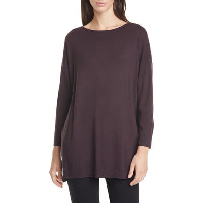 Eileen Fisher Bateau Neck Sweater, Purple