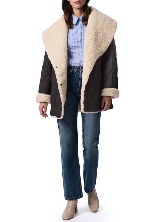 BERNARDO BERNARDO QUILTED FAUX SHEARLING LINED JACKET