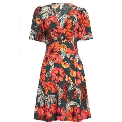 Leith Twist Front A-Line Minidress, Green