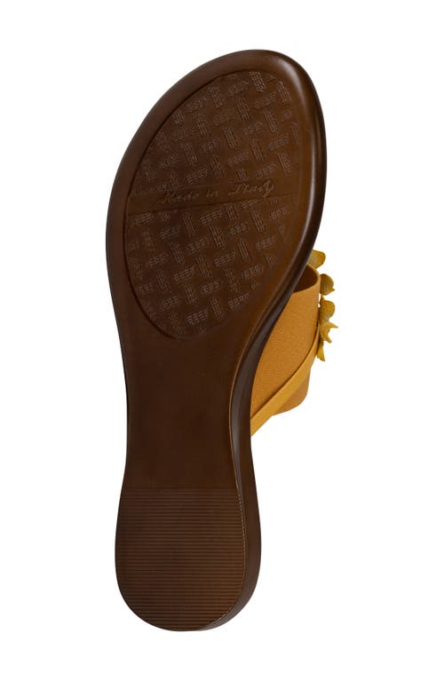 Italian Shoemakers Ayelen Flower Sandal In Mustard