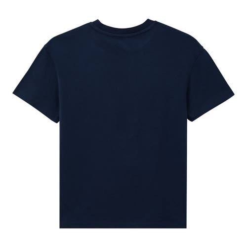 Shop Vilebrequin Kids' Lobsters Organic Cotton T-shirt In Bleu Marine