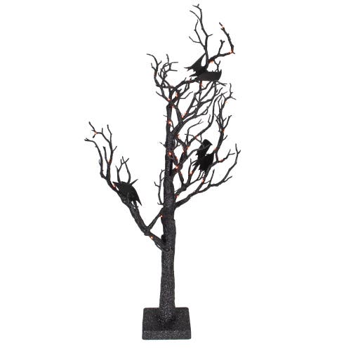 Shop Northlight Led Lighted Glittered Halloween Tree With Bats In Black