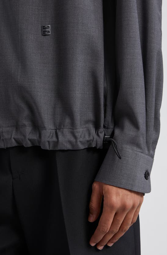 Shop Givenchy Wool Overshirt In Grey