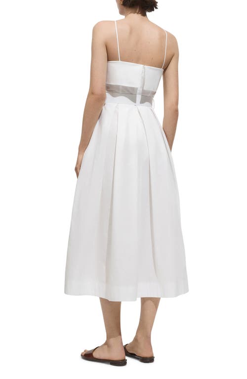 Shop Mango Belted Midi Dress In White