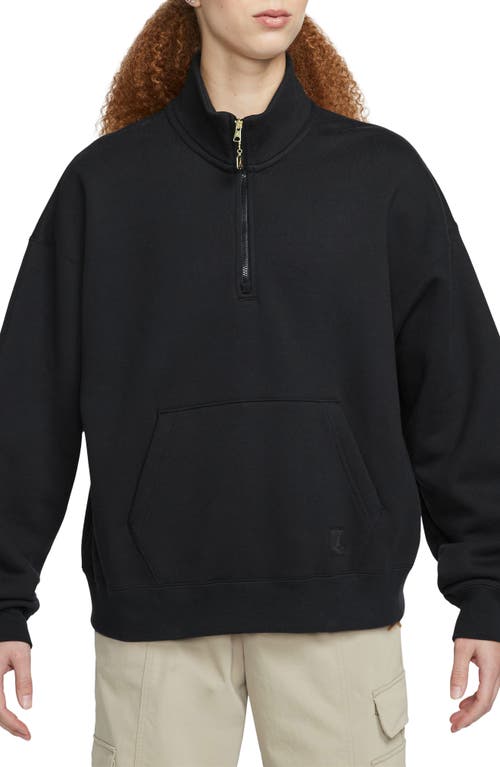 Flight Fleece Quarter Zip Sweatshirt in Black