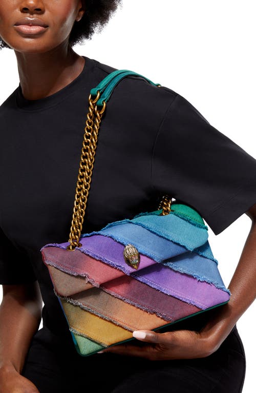 KURT GEIGER KURT GEIGER LONDON KENSINGTON RAINBOW DENIM SHOULDER BAG