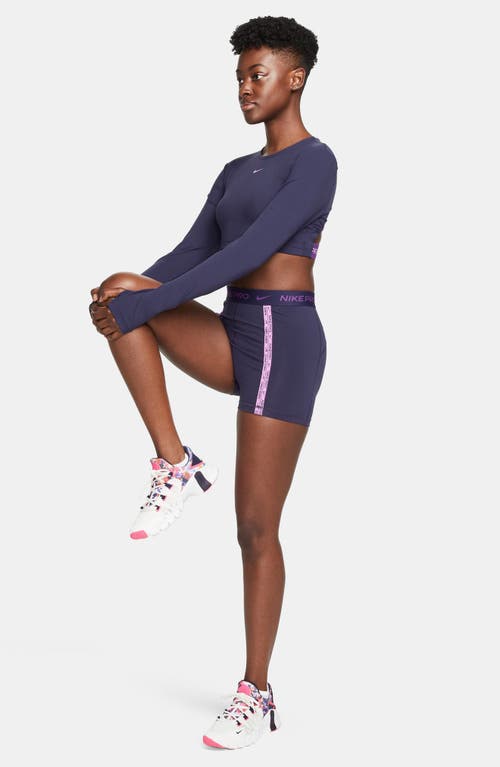 Shop Nike Dri-fit High Waist 3-inch Shorts In Purple Ink/purple Cosmos