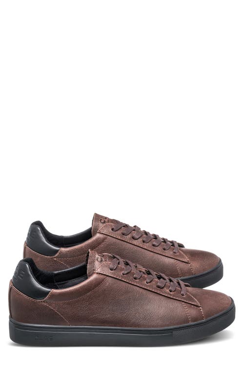 Shop Clae Bradley Leather Sneaker In Demitasse Leather Black