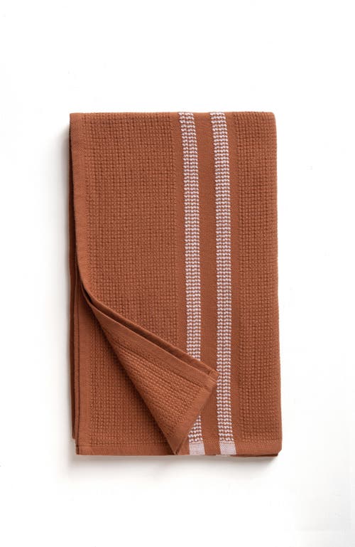 Mungo Organic Block Rib Bath Towel In Russet