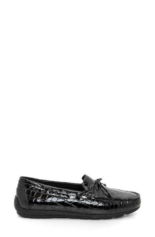 Ara Amarillo Leather Driving Shoe In Glossy Black