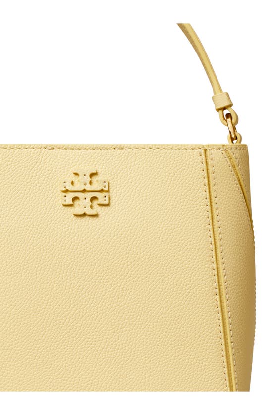 Shop Tory Burch Small Mcgraw Leather Bucket Bag In Lemon