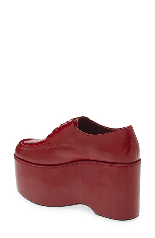 Shop Jeffrey Campbell Extent Moc Toe Platform Oxford In Wine