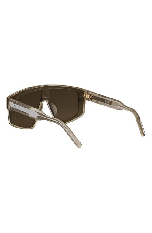 Shop Dior Cd Diamond M1u Mask Sunglasses In Shiny Beige/brown