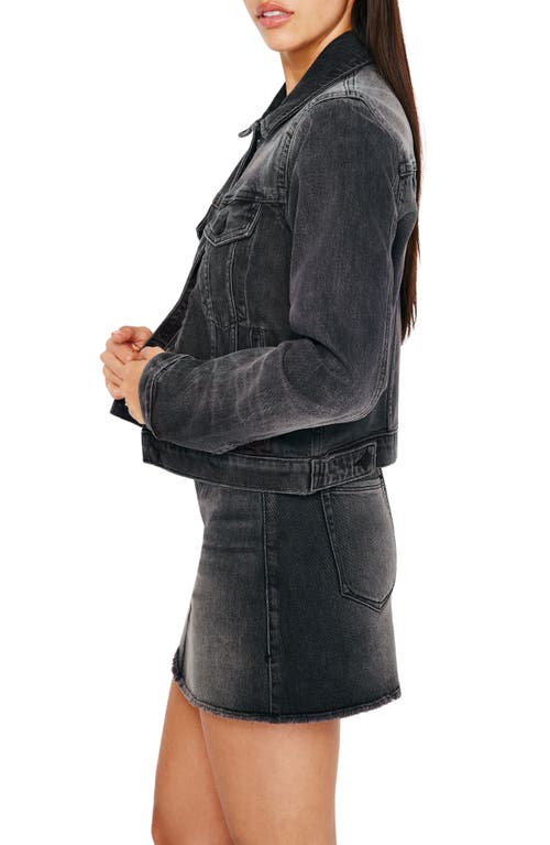 Shop Good American Committed To Fit Denim Jacket In Black352