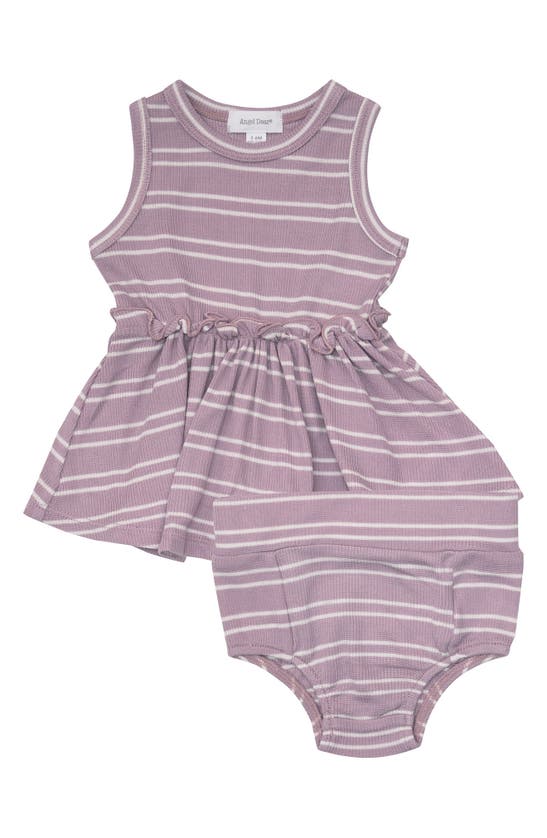 Angel Dear Babies' Organic Cotton Sleeveless Dress & Bloomers Set In Purple