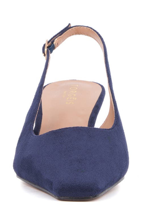 Torgeis Slingback Kitten Heel Pump In Navy