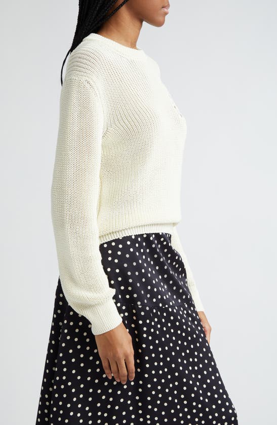 Shop Stella Mccartney Mirror Detail Cotton Sweater In Cream