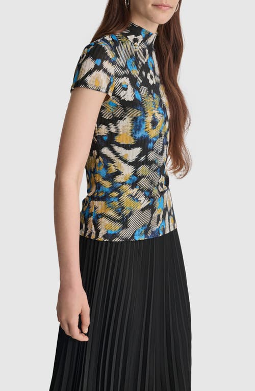 Shop Dkny Abstract Print Rib Top In Brush Stroke Leopard