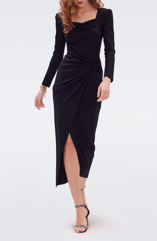 Shop Diane Von Furstenberg Hughie Long Sleeve Maxi Dress In Black