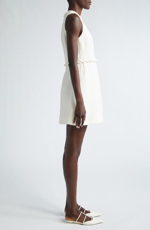 Shop Valentino Garavani Braided Trim Sleeveless Crepe Couture Minidress In Avorio