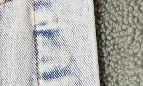 BLANKNYC BLANKNYC DENIM & FAUX SHEARLING TRUCKER JACKET