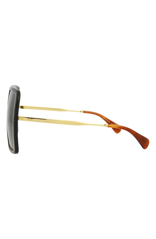 Gucci 60mm Oversize Butterfly Sunglasses In Grey Gold Grey