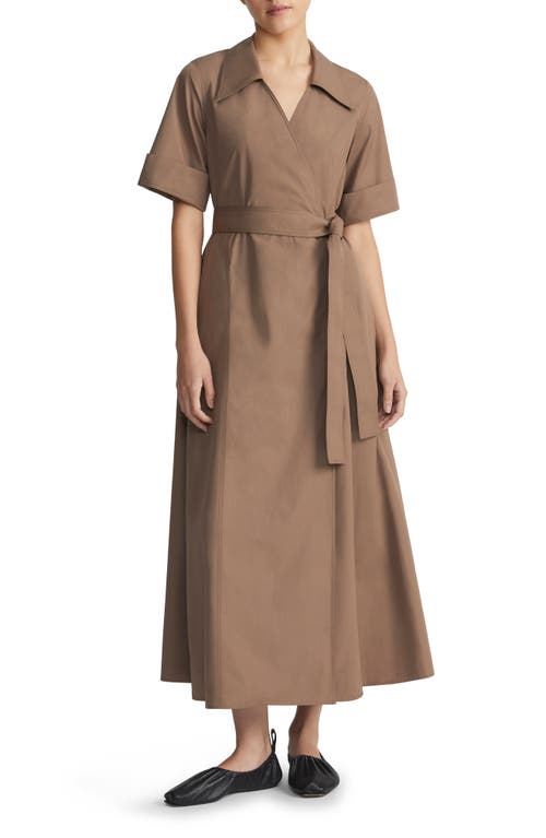 Lafayette 148 New York Belted Organic Cotton Poplin Faux Wrap Shirtdress at Nordstrom,