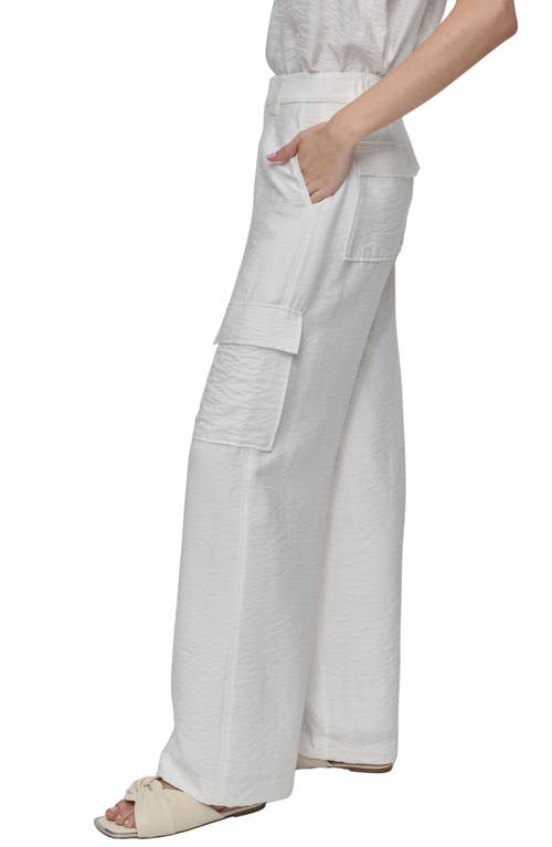 Shop Dkny Crinkle Cargo Pants In White