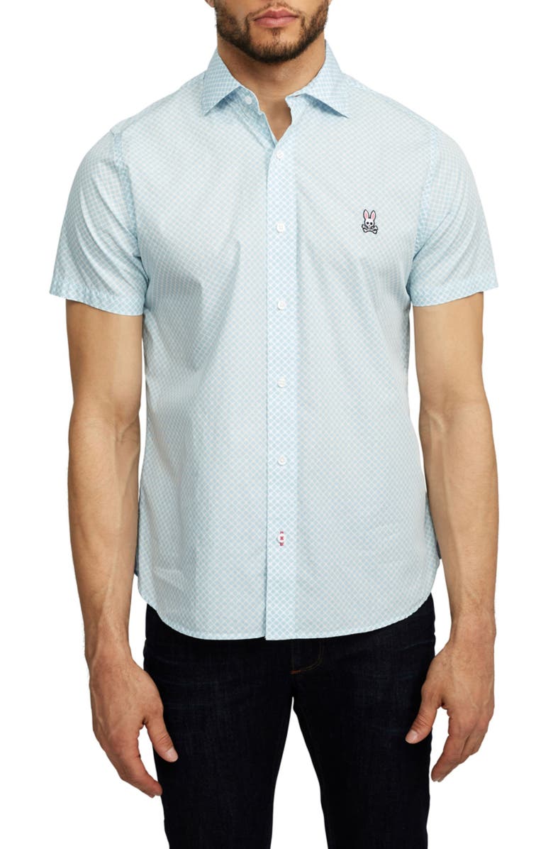 Psycho Bunny Welford Short Sleeve Pima Cotton Button-Up Shirt | Nordstrom