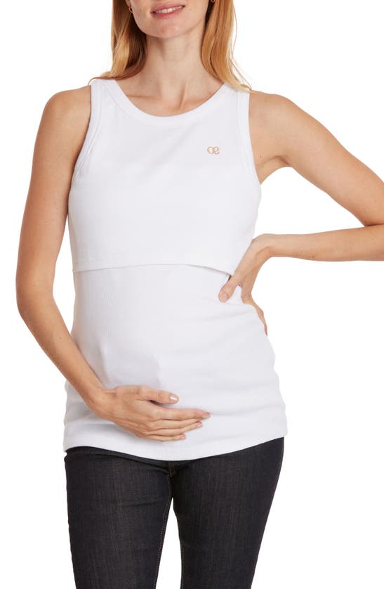 Shop Cache Coeur Carnac Maternity/nursing Tank Top In White