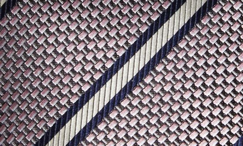 Shop Zegna Ties Paglie Bold Stripe Mulberry Silk Tie In Pink