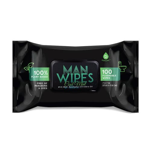Pursonic 12 Pack Of Flushable Man Wipes In Black