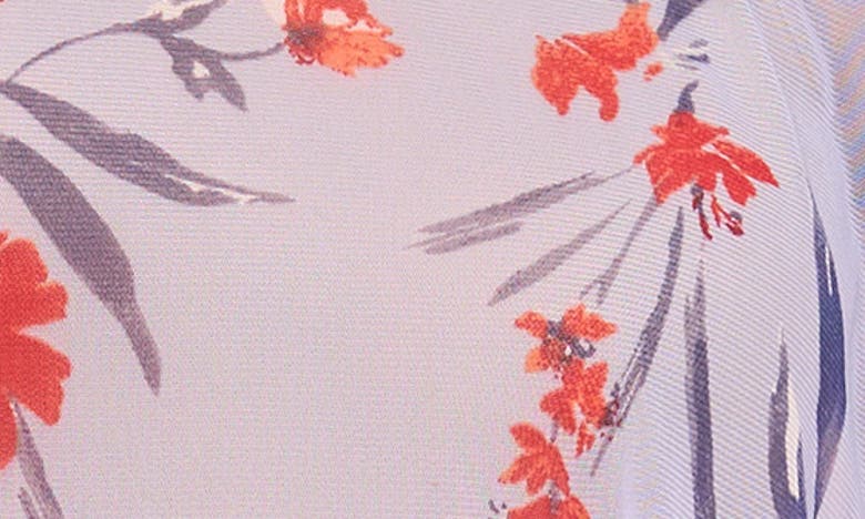 Chaus Floral Overlay Mesh Cape In Denim