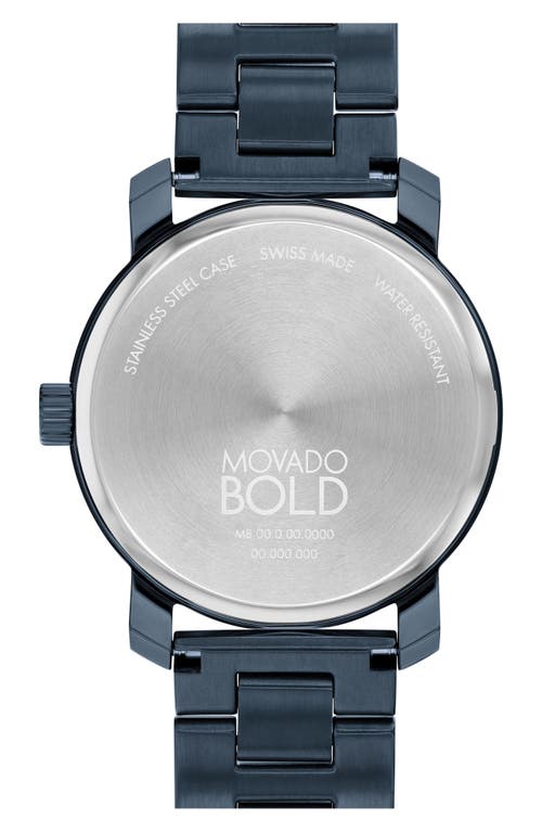 Movado Men's Bold Access Swiss Quartz Ionic Plated Blue Steel Watch 41mm In Blue
