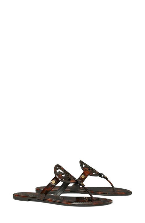 Tory Burch Miller Tortoise-print Leather Sandals In Tortoise Patent
