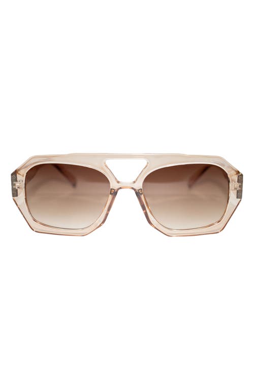 Ryder 57mm Polarized Aviator Sunglasses in Tan/Tan