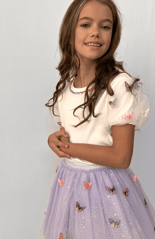 Shop Lola + The Boys Rainbow Butterflies Tutu Skirt In Light Purple