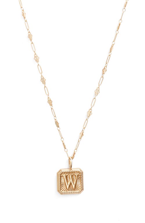 Harlow Initial Pendant Necklace in Gold - W