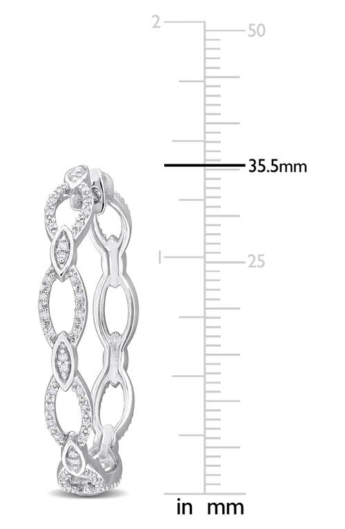 Delmar Diamond Oval Link Hoop Earrings In White